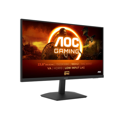 AOC Gaming 24G15N Full HD Monitor, 24 Zoll, schwarz. Stellt Full HD Gaming-Inhalte mit 180Hz dar.