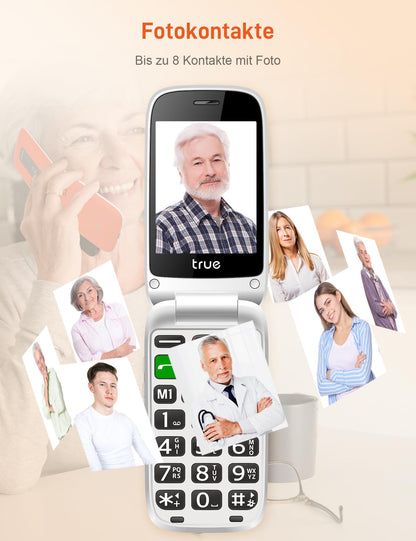 TRUE S70 Seniorenhandy, Klapphandy mit Sturzerkennung und SOS-Taste