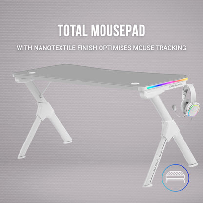 Mars Gaming MGD140RGBW RGB Gaming Tisch – Weiss 140cm