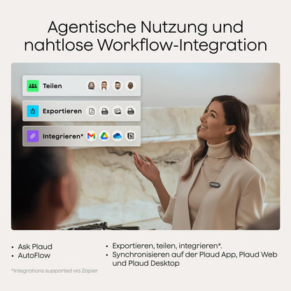 Plaud NotePin S Diktiergerät mit KI-Transkription, Grau