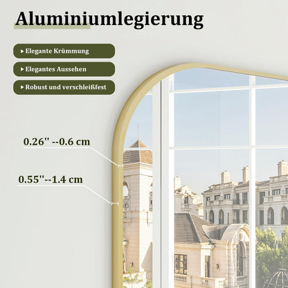 BEAUTYPEAK Ganzkörperspiegel Minimalistisch 142x52 cm - Gold