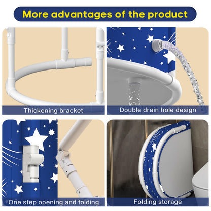 Faltbare Eisbadewanne Heissbad – Sternenblau Oval-Medium