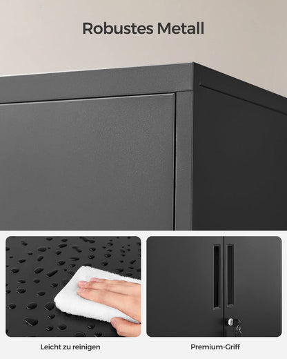 SONGMICS OMC013B01 Abschliessbarer Aktenschrank – mattschwarz