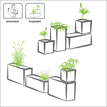 EDA Volcania'Up Blumenkasten 57 l mit Wasserspeicher, anthrazitgrau