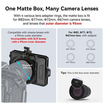 SMALLRIG Mini Matte Box Lite 3575 Gegenlichtblende mit Top Flag