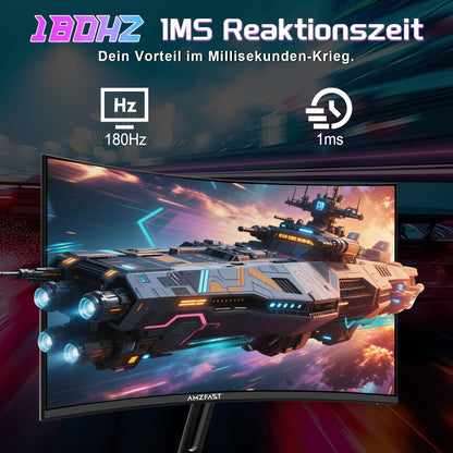 Amzfast AMZG24C1 Gaming Monitor Curved - 24 Zoll 180Hz