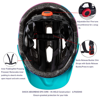 SIFVO Kinderfahrradhelm mit abnehmbarem Visier, 50–57 cm