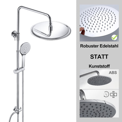 JOHO Duschsystem Regendusche - Edelstahl Rund D25cm