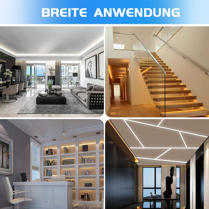 Efishine LED-Profil Aluminium U-Form 20 x 1 m, milchige Abdeckung