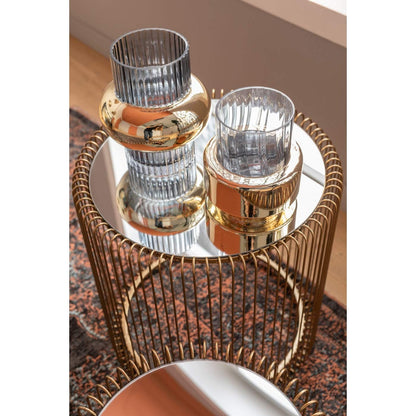 Kare Design Beistelltisch Wire (2er-Set) - Gold Messing, verspiegelt