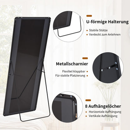 Koonmi Standspiegel Ganzkörper – Abgerundet 53x163 cm Schwarz