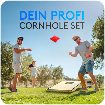 Briliantwerk Cornhole Wurfspiel – Echtholz 11-teilig Outdoor lackiert