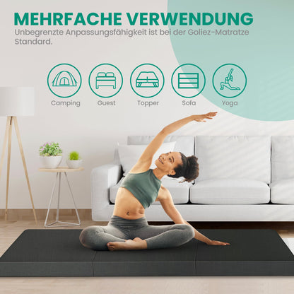 Goliez Klappmatratze Schaumstoff Grau Einzel 195x80x10cm