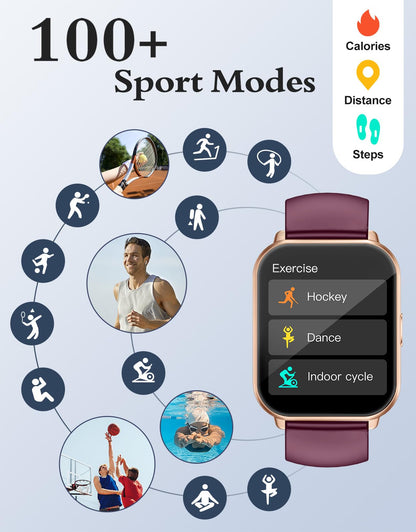 RUIMEN H1 Smartwatch Damen mit Telefonfunktion, 1,85-Zoll-HD-Display