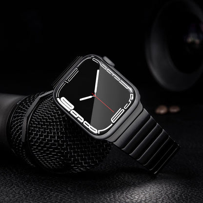 NewWays Edelstahl Gliederarmband für Apple Watch, Schwarz