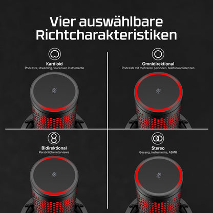 HyperX QuadCast 2 USB-Mikrofon für Gaming, Streaming und Podcasting