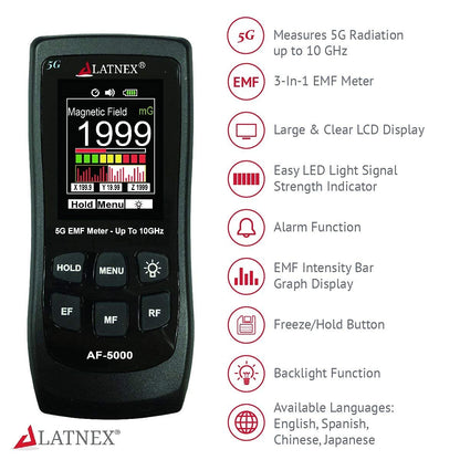 LATNEX AF-5000 5G EMF-Messgerät mit Kalibrierzertifikat