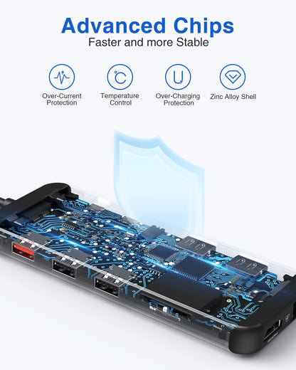 LIONWEI UC3703 USB-C Dockingstation - Triple Display 12-in-1