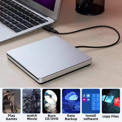 NOLYTH Externes CD/DVD Laufwerk USB-C Slot-in Brenner für Mac & PC