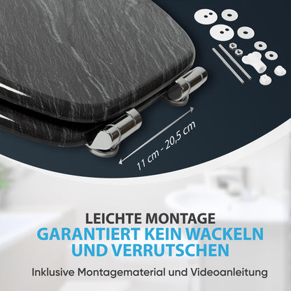 Sanilo WC-Sitz mit Absenkautomatik aus Holz, Granit