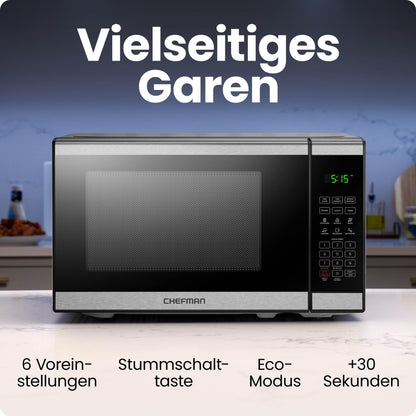Chefman Mikrowelle 20L 800W mit grosser Digitalanzeige