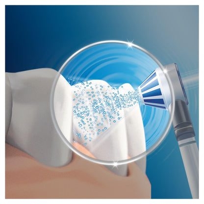 Oral-B OxyJet Munddusche - Luftblasen Technologie, Weiss/Blau