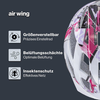 uvex air Wing Fahrradhelm für Kinder, White-Pink, 52-57 cm
