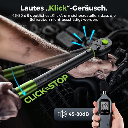 ETOOLAB 1/2" Drehmomentschlüssel Steckschlüsselsatz 20-230Nm, 24tlg.