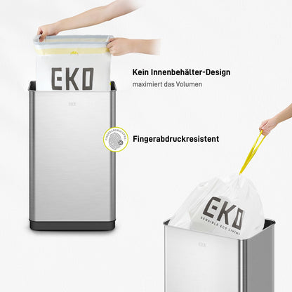 EKO Mirage-T 50L Sensor Mülleimer - Edelstahl rechteckig