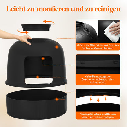 Lifewit Katzenklo Blumentopf Versteckte Katzentoilette XXL - Schwarz