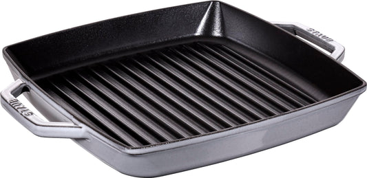 STAUB Grillpfanne Quadratisch Gusseisen 28cm Graphitgrau