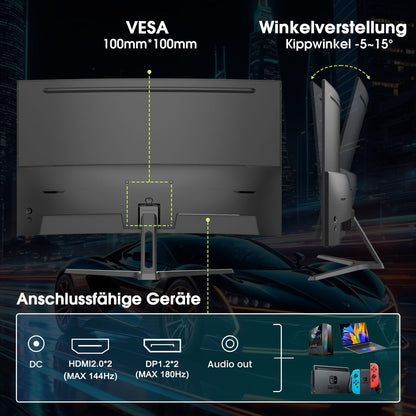 Amzfast AMZG27C1Q Curved Gaming Monitor – 27" QHD 180Hz
