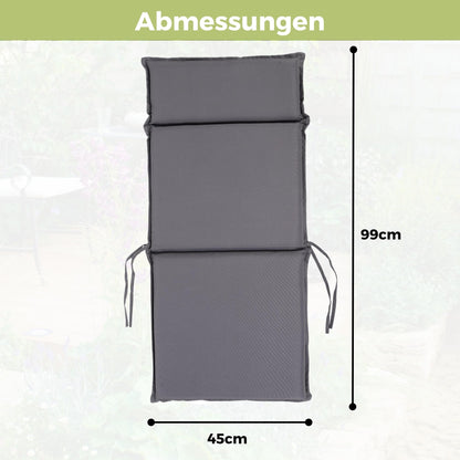 ALBATROS Gartenstuhlauflage Hochlehner 4er Set, Anthrazit, 99x45 cm