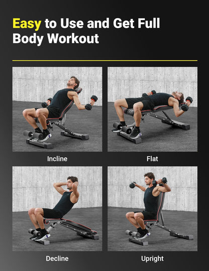 YOLEO Multifunktions-Hantelbank Klappbar 300kg Schrägbank