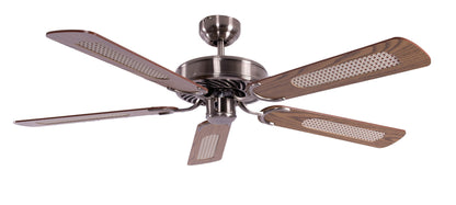 Potkuri Deckenventilator ohne Licht – Gealtert Silber, 132 cm