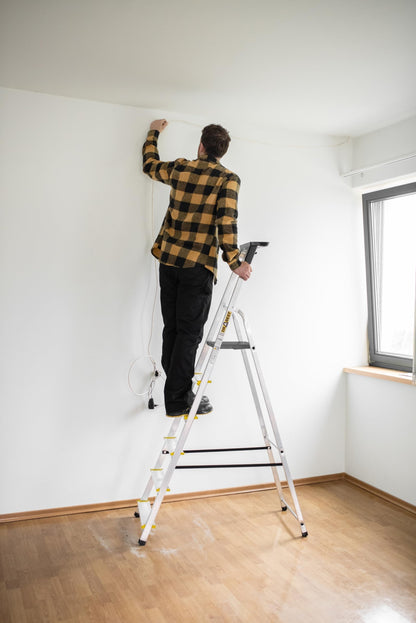 DRABEST PRO Serie Alu Stehleiter – 6 Stufen, klappbar