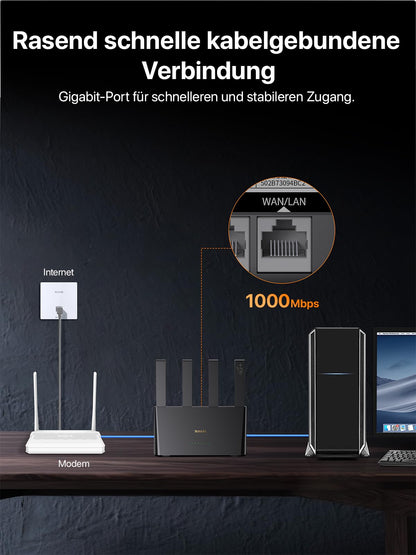 Tenda 4G08 LTE Router – 4G+ Cat6 AC1200 Dual-Band WLAN