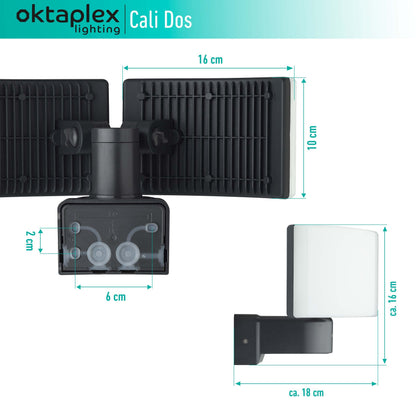 Oktaplex lighting Cali Dos 40W LED Aussenstrahler - Anthrazit Warmweiss