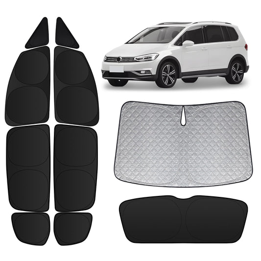 ZATOOTO Sonnenschutz Auto Set VW Touran 2016-2024 - Komplett. Maßgeschneiderte Blenden schützen Fenster vor UV & Hitze.