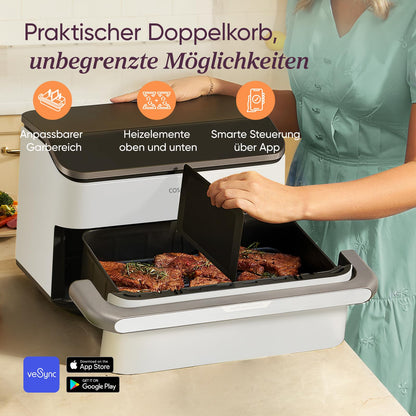 COSORI Dual Blaze TwinFry 10L Heissluftfritteuse - Cremeweiss