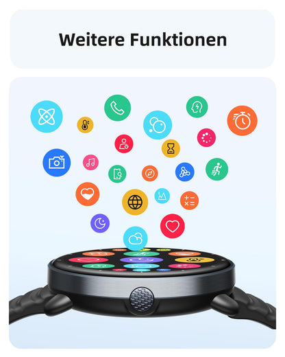 Parsonver Smartwatch PSSW9 mit GPS, 5 ATM, AMOLED, Schwarz, 42 mm