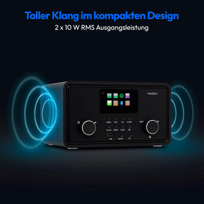 MEDION P85027 Internetradio DAB+ UKW Spotify Connect - Schwarz