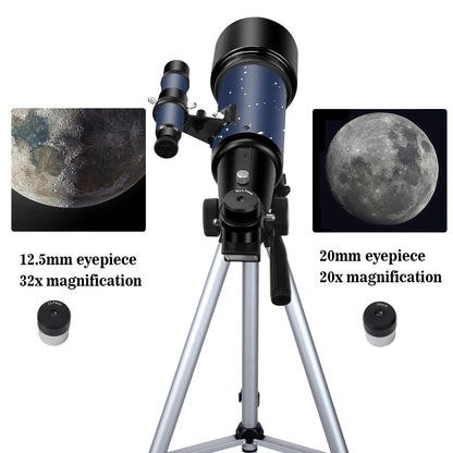 Einsteiger 70mm 400mm AZ Refraktor Reiseteleskop – Blau