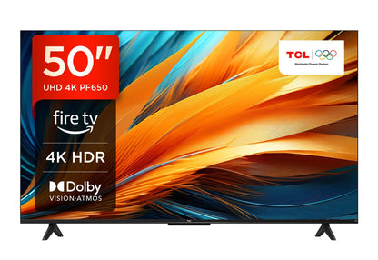 TCL 50PF650 4K Ultra HD HDR Smart TV - 50-Zoll Fire TV. Rechteckiger, schwarzer 50-Zoll Smart-TV. Für 4K HDR Streaming mit Fire TV.