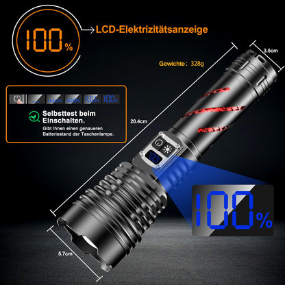 Relybo GT221 LED-Taschenlampe, USB aufladbar, stufenlos dimmbar