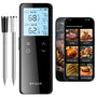 BFOUR BF-80 Fleischthermometer kabellos mit Bluetooth, WLAN, 2 Sonden und magnetischer Smart Base
