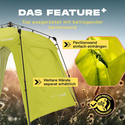 Lumaland Outdoor Pavillon 2.5x2.5m Pop Up Zelt - Grün