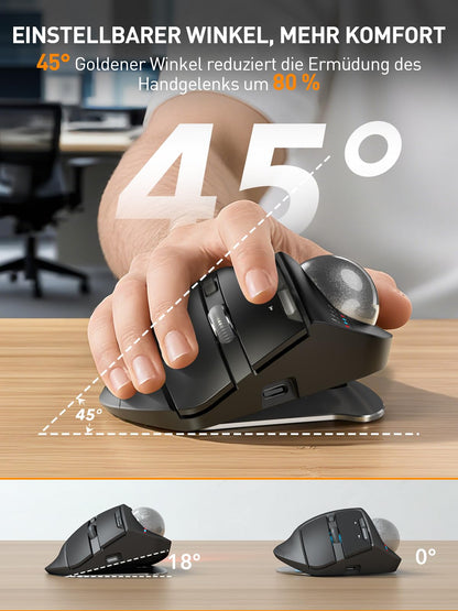 SABLUTE MAM1 Pro Ergonomische Trackball Maus Kabellos Bluetooth