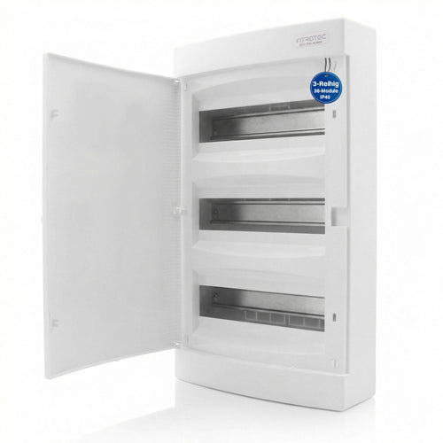 Intratec Sicherungskasten Aufputz 3-reihig IP40, 36 Module, weiss