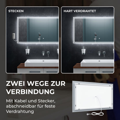 BR Bringer LED Badezimmerspiegel 120x60 cm – Dimmbar, Anti-Beschlag